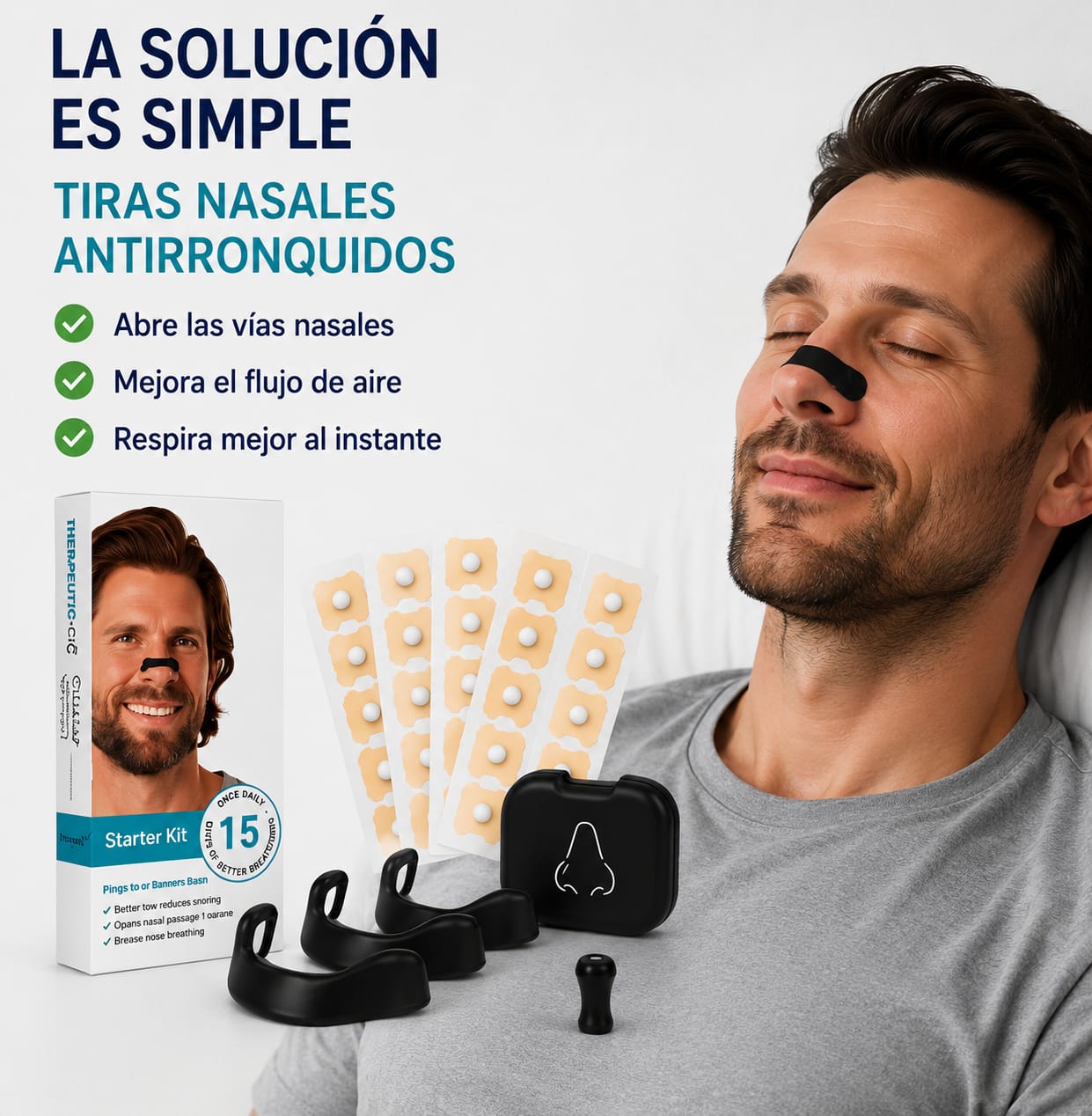 Tiras Nasales Deportivas Antirronquidos